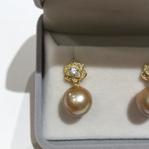 Golden Freshwater Pearls Earrings 04