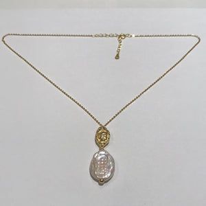 Coin and Freshwater Baroque Pearl Necklaces