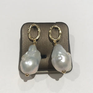 Massive Baroque Freshwater Pearl Earrings