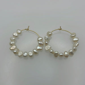 Baroque Pearl and Hoops Earrings