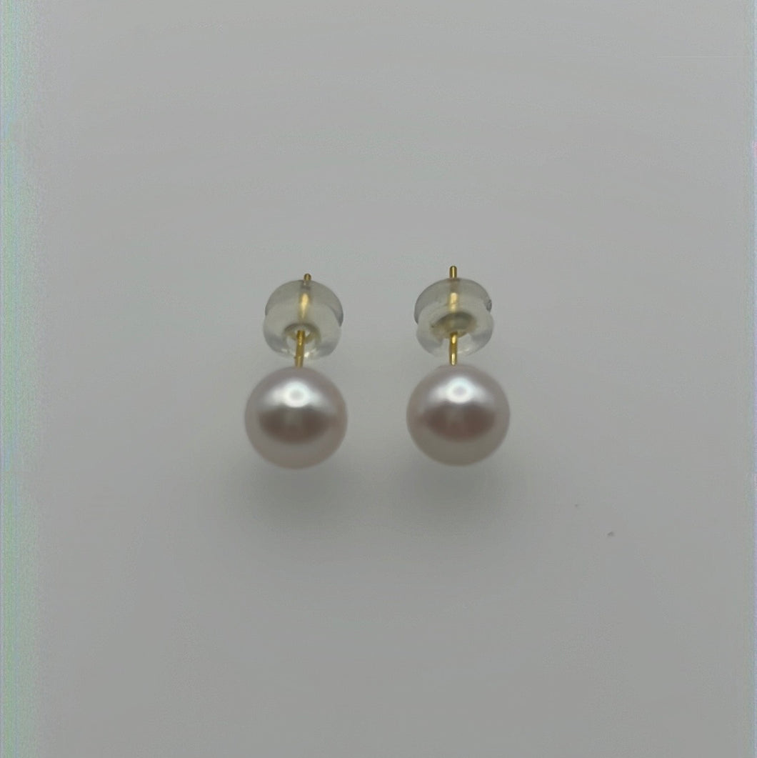 18K Gold 6-7MM Akoya Studs