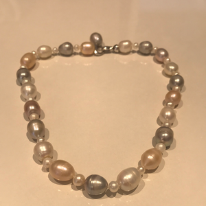 Mixed Size and Colour Pearl Necklaces