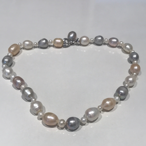 Mixed Size and Colour Pearl Necklaces