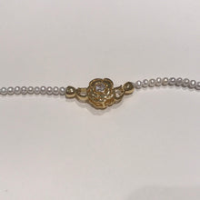 Load image into Gallery viewer, 4-5MM Round Pearl Necklaces With Golden Camellia Clasps
