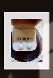 Sterling Silver Something Blue Finest Freshwater Pearl Earrings
