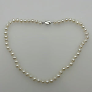 7MM Pearl Necklace Silver