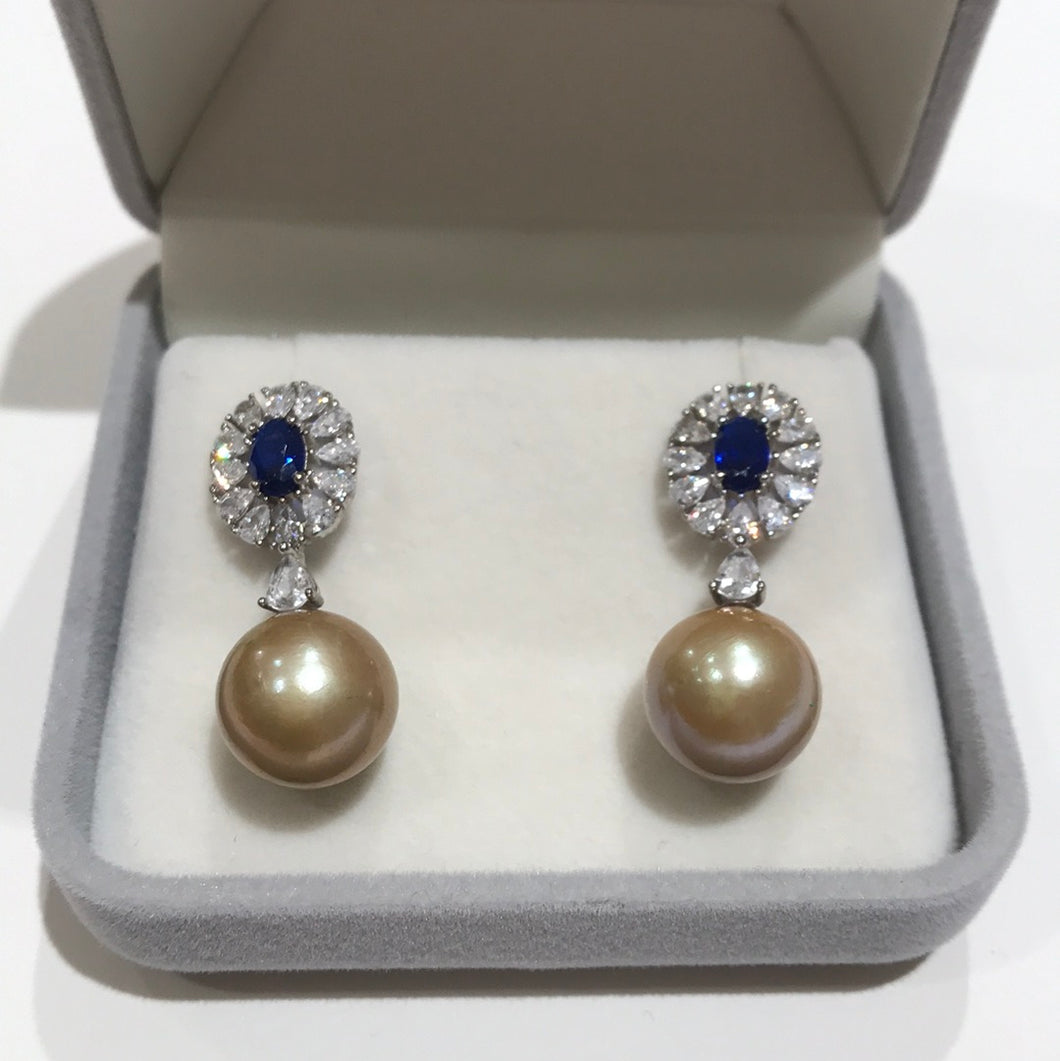 Golden Freshwater Pearl Earrings 01