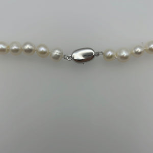 7MM Pearl Necklace Silver