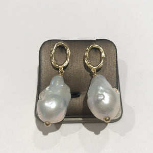 Massive Baroque Freshwater Pearl Earrings