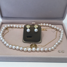 Load image into Gallery viewer, Camellia Sterling Silver And Premium Round Pearl Sets
