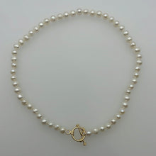 Load image into Gallery viewer, 7 MM Pearl Necklace Golden

