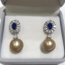 Load image into Gallery viewer, Golden Freshwater Pearl Earrings 01
