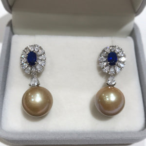 Golden Freshwater Pearl Earrings 01