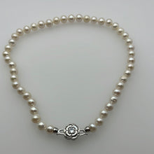 Load image into Gallery viewer, 9-10MM Round Pearl Necklaces With Camellia Clasps
