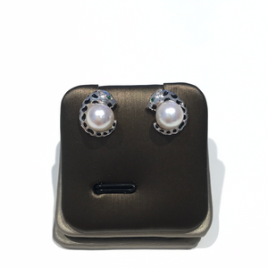 Sterling Silver Leopard Akoya Sea Pearl Studs