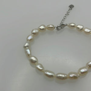 Baroque Pearl Bracelets With Silver Coloured Chain