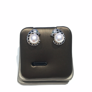 Sterling Silver Leopard Akoya Sea Pearl Studs