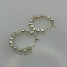 Load image into Gallery viewer, Baroque Pearl and Hoops Earrings
