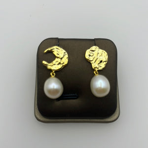 Moon Freshwater Pearl Earrings
