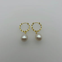 Load image into Gallery viewer, Hoop Freshwater Pearl Earrings
