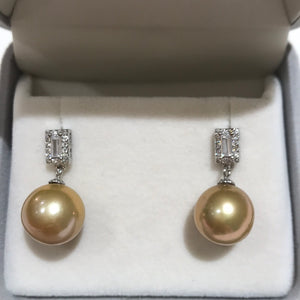 Golden Freshwater Pearls Earrings 05