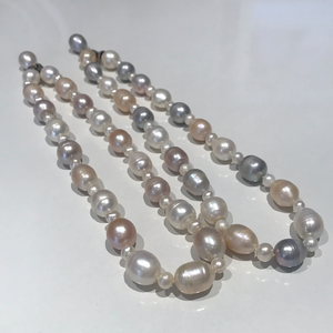 Mixed Size and Colour Pearl Necklaces