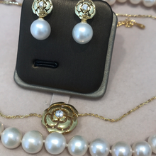 Load image into Gallery viewer, Camellia Sterling Silver And Premium Round Pearl Sets
