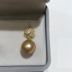 Golden Freshwater Pearls Earrings 04