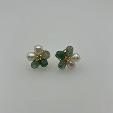 Load image into Gallery viewer, Flower Studs With Green Amethyst
