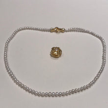 Load image into Gallery viewer, 4 MM Baby Pearl Necklaces With Golden Camellia Clasps
