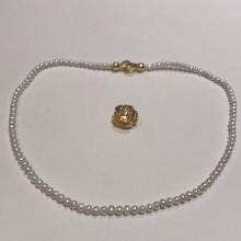 Load image into Gallery viewer, 4-5MM Round Pearl Necklaces With Golden Camellia Clasps
