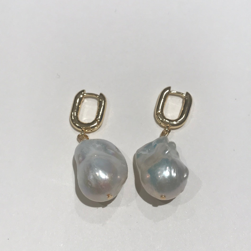 Massive Baroque Freshwater Pearl Earrings