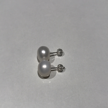 Load image into Gallery viewer, 11-12MM Sterling Silver White Pearl Studs
