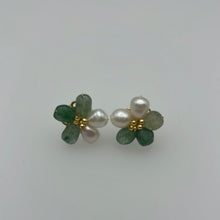 Load image into Gallery viewer, Flower Studs With Green Amethyst
