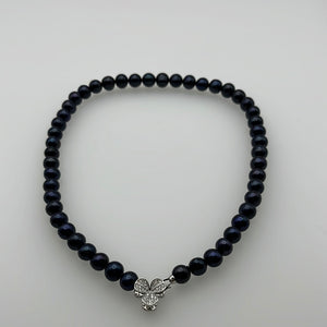 9-10MM Black Freshwater Pearl Necklaces