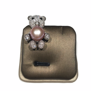 Bear Brooches with Freshwater Pearls