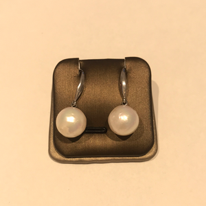 11-12MM Round Baroque Pearl Earrings