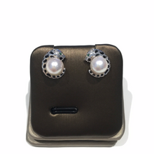 Load image into Gallery viewer, Sterling Silver Leopard Akoya Sea Pearl Studs
