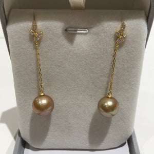 Golden Freshwater Pearls Earrings 07