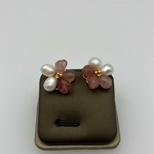 Load image into Gallery viewer, Flower Studs With Pink Amethyst
